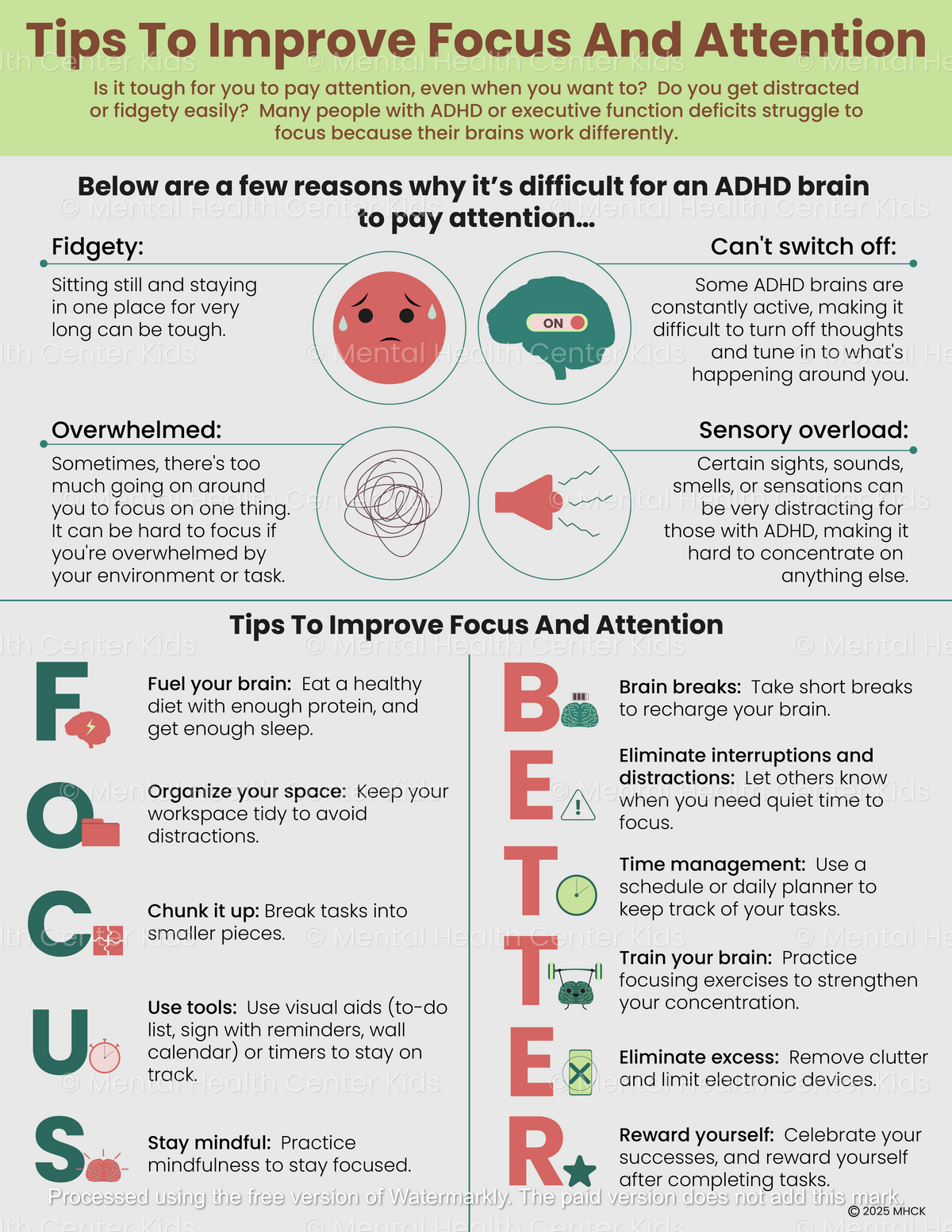 ADHD Tips To Improve Focus And Attention – Mental Health Center Kids