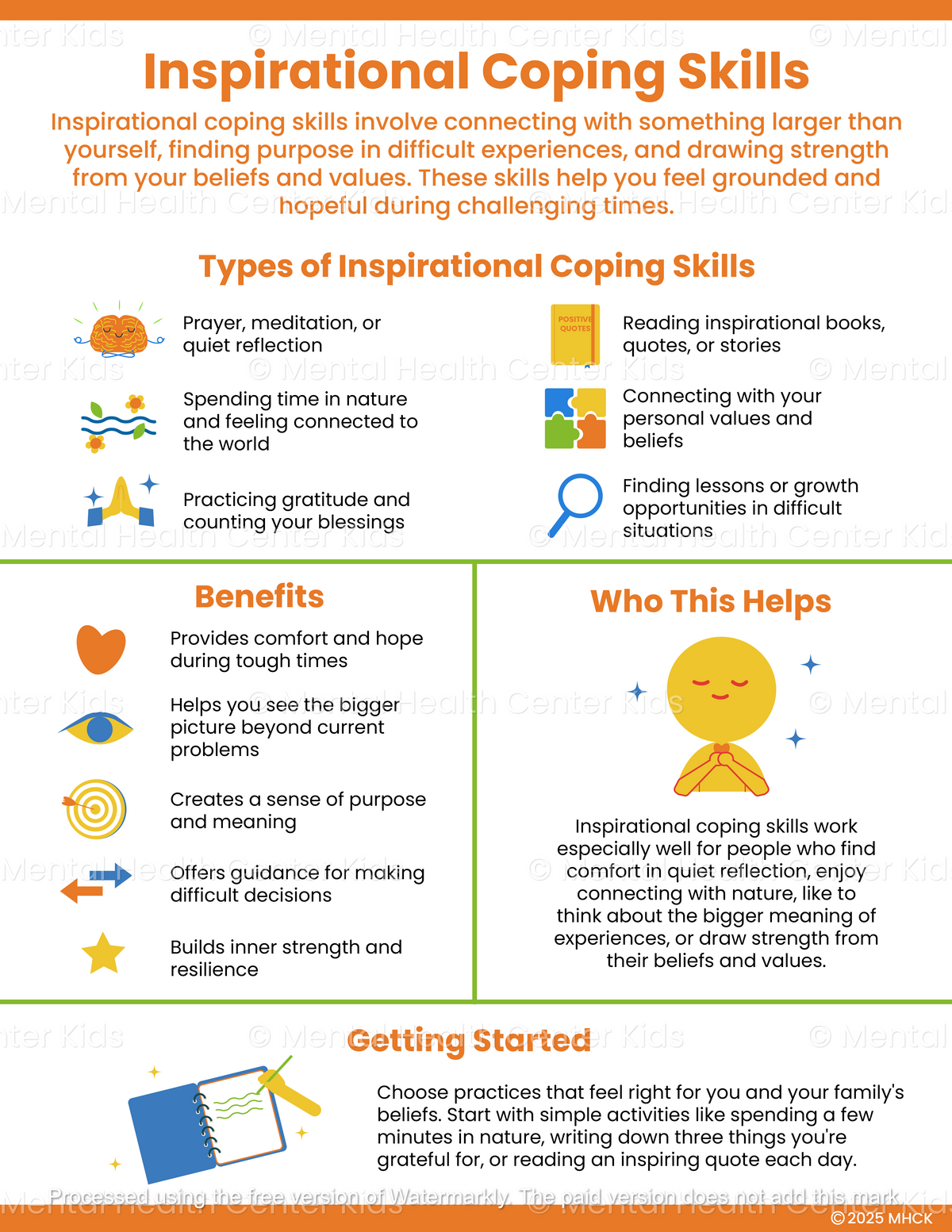 Inspirational Coping Skills (PDF) – Mental Health Center Kids