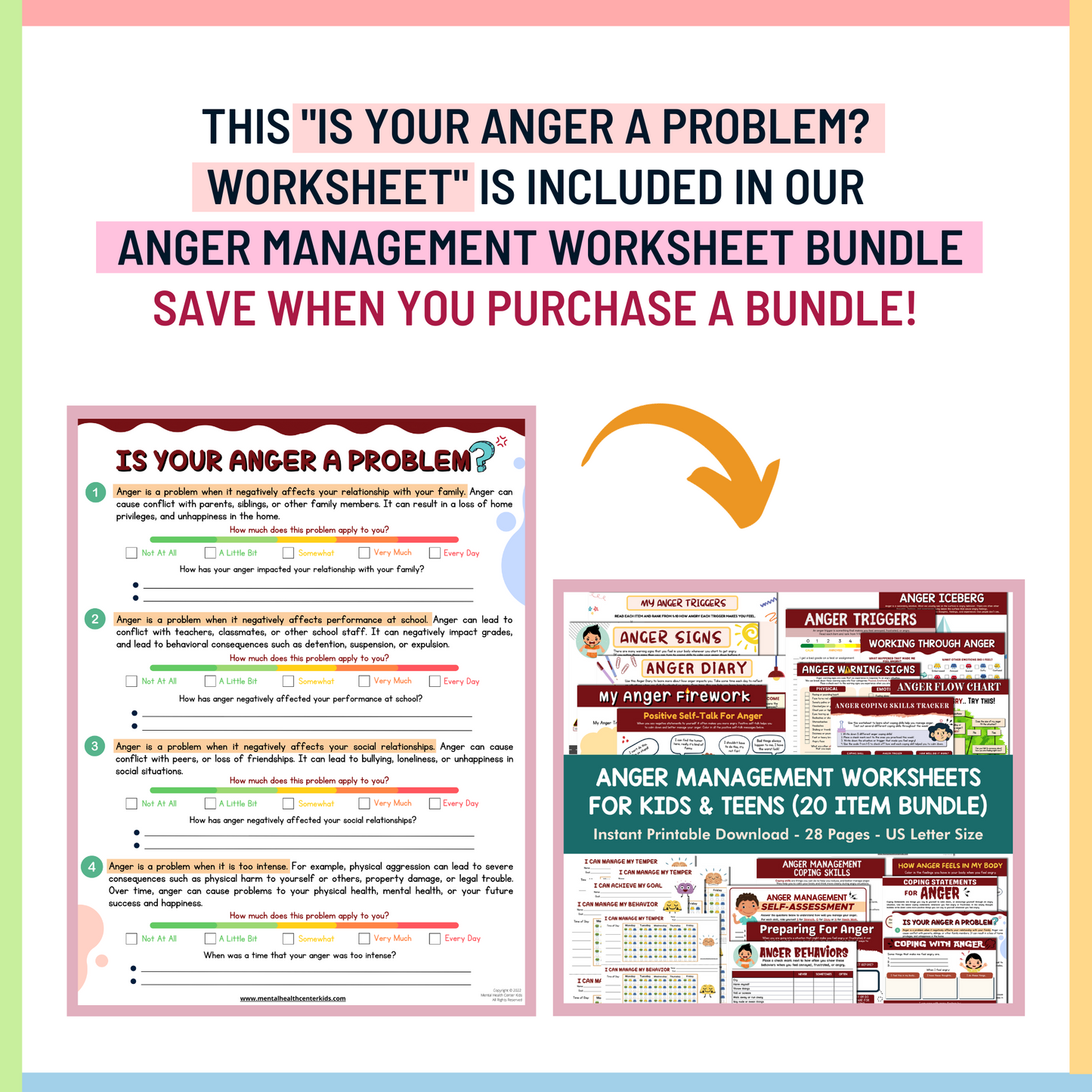 "Is Your Anger a Problem?" Worksheet