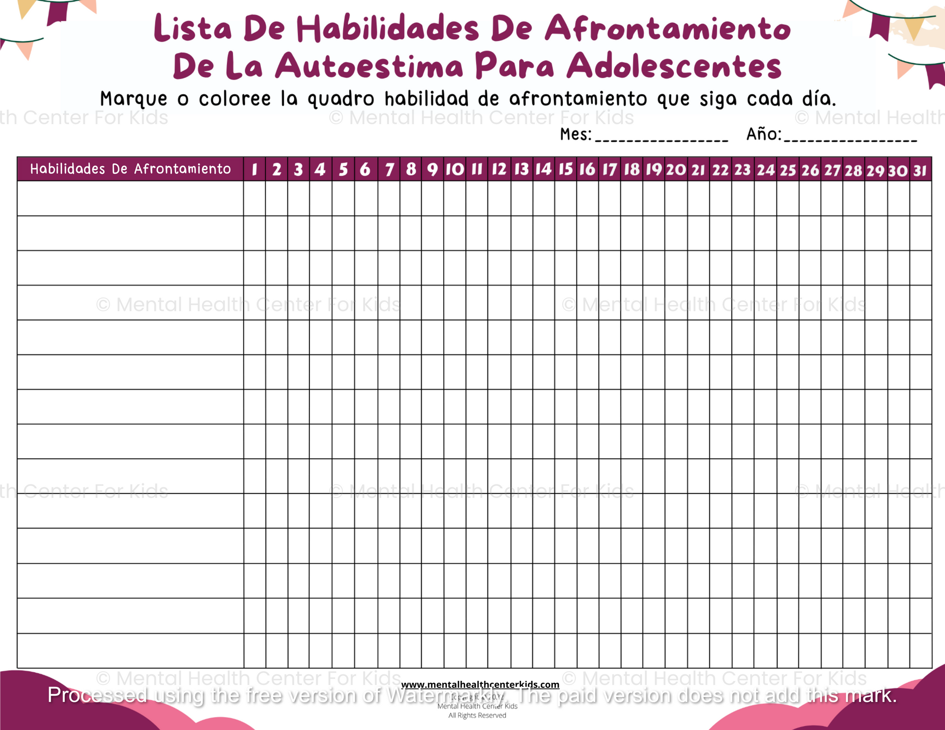 Hojas De Trabajo Sobre Autoestima Para Adolescentes