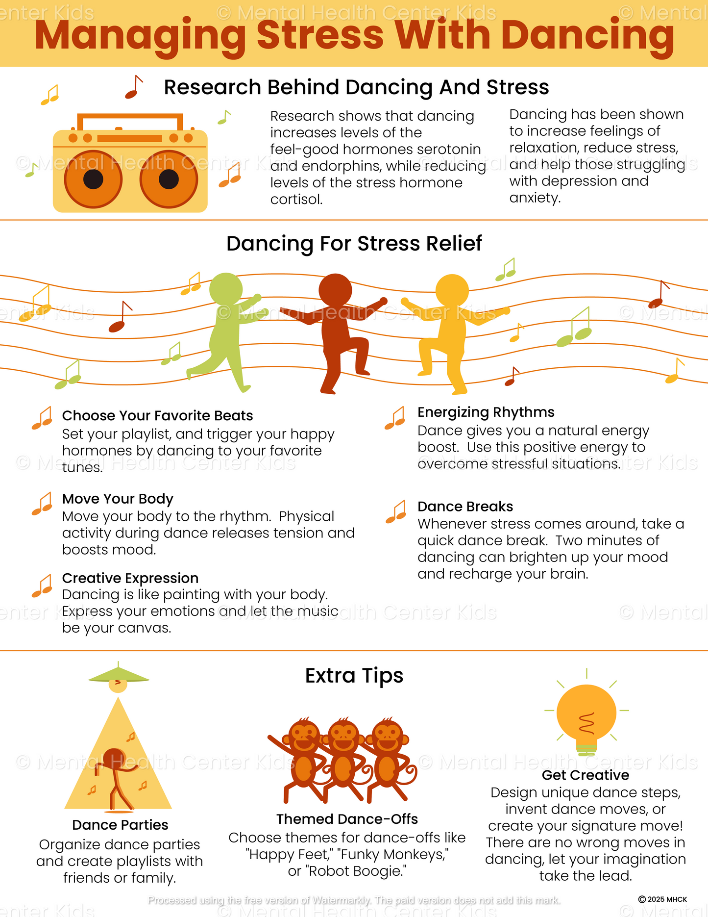 managing stress with dancing handout