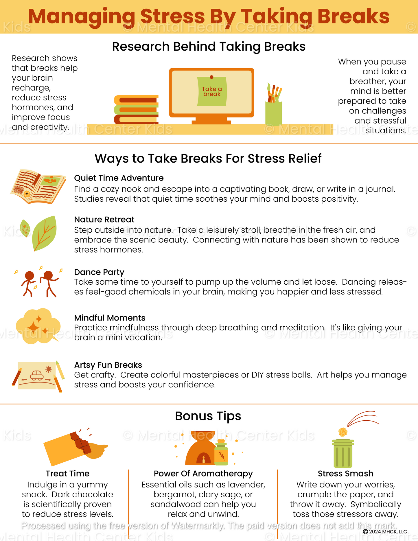 managing stress by taking breaks handout