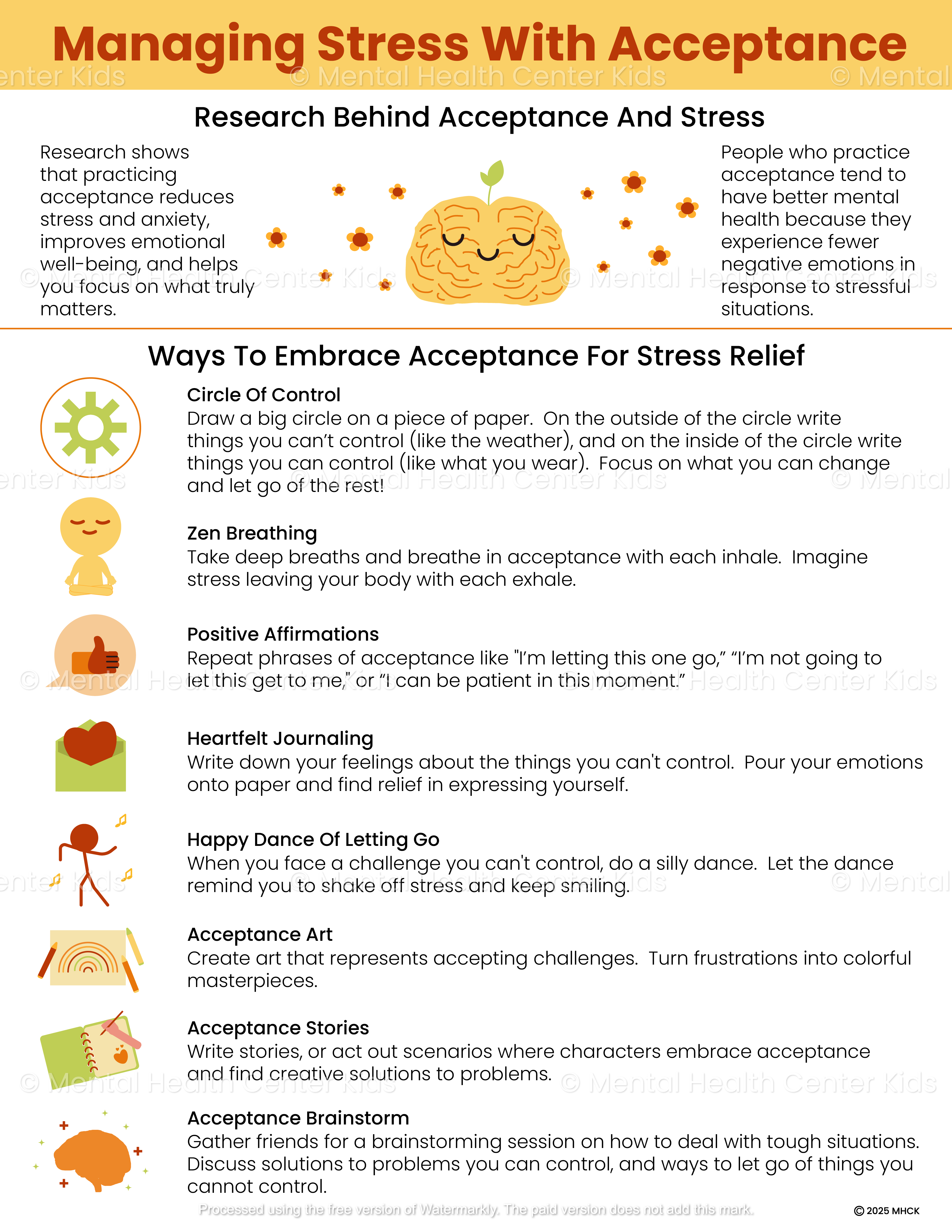Managing Stress With Acceptance Handout – Mental Health Center Kids