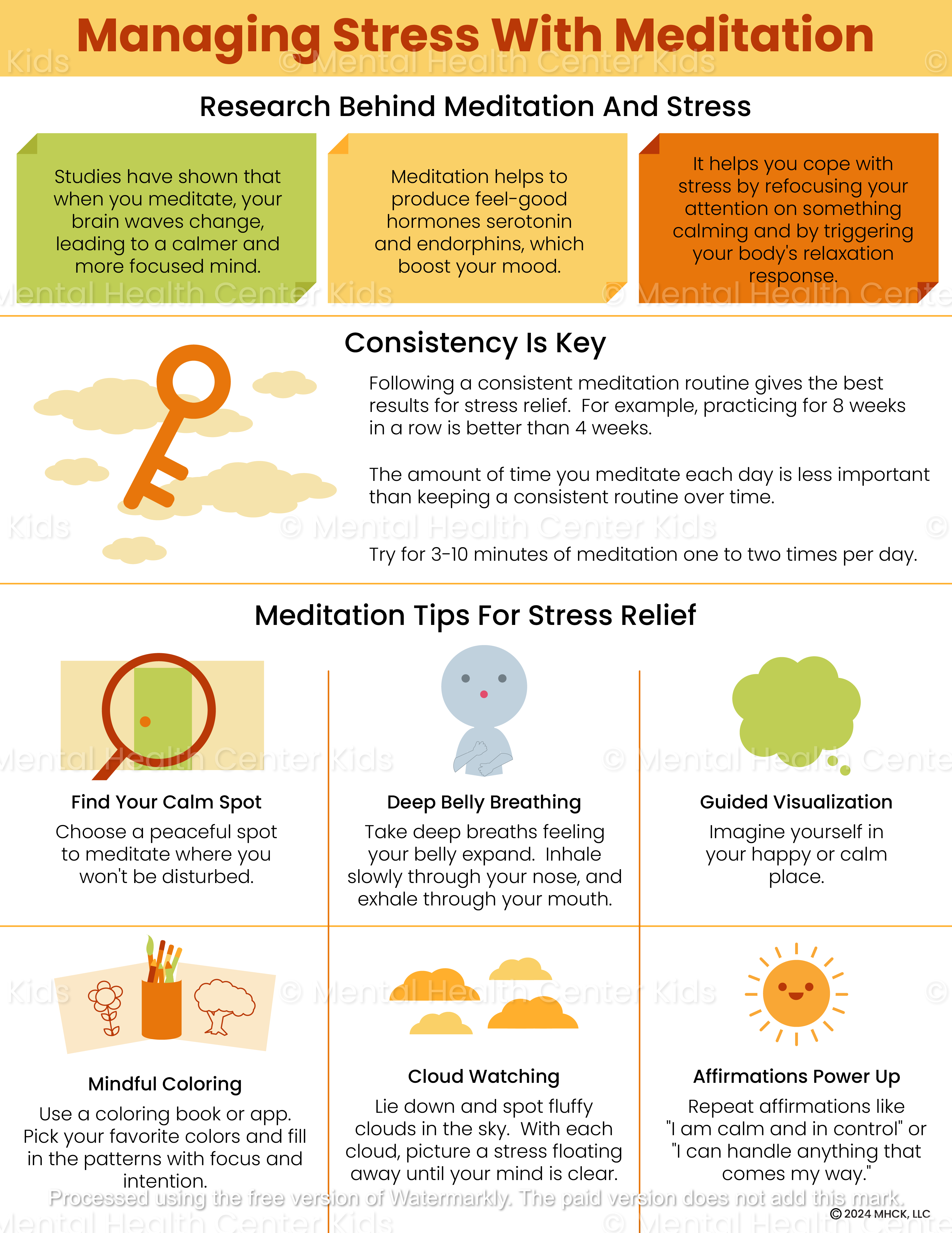 Managing Stress With Meditation Handout – Mental Health Center Kids