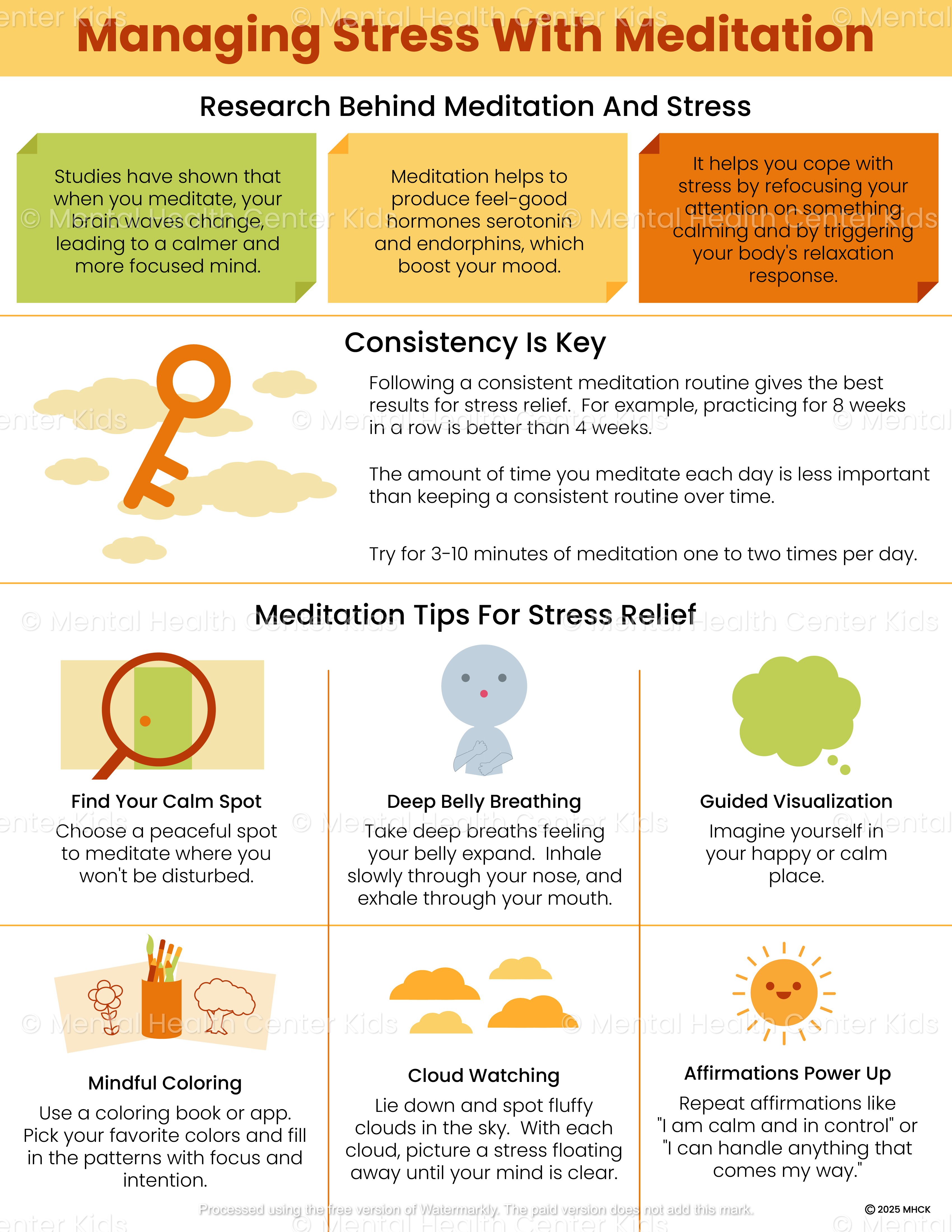 Managing Stress With Meditation Handout – Mental Health Center Kids