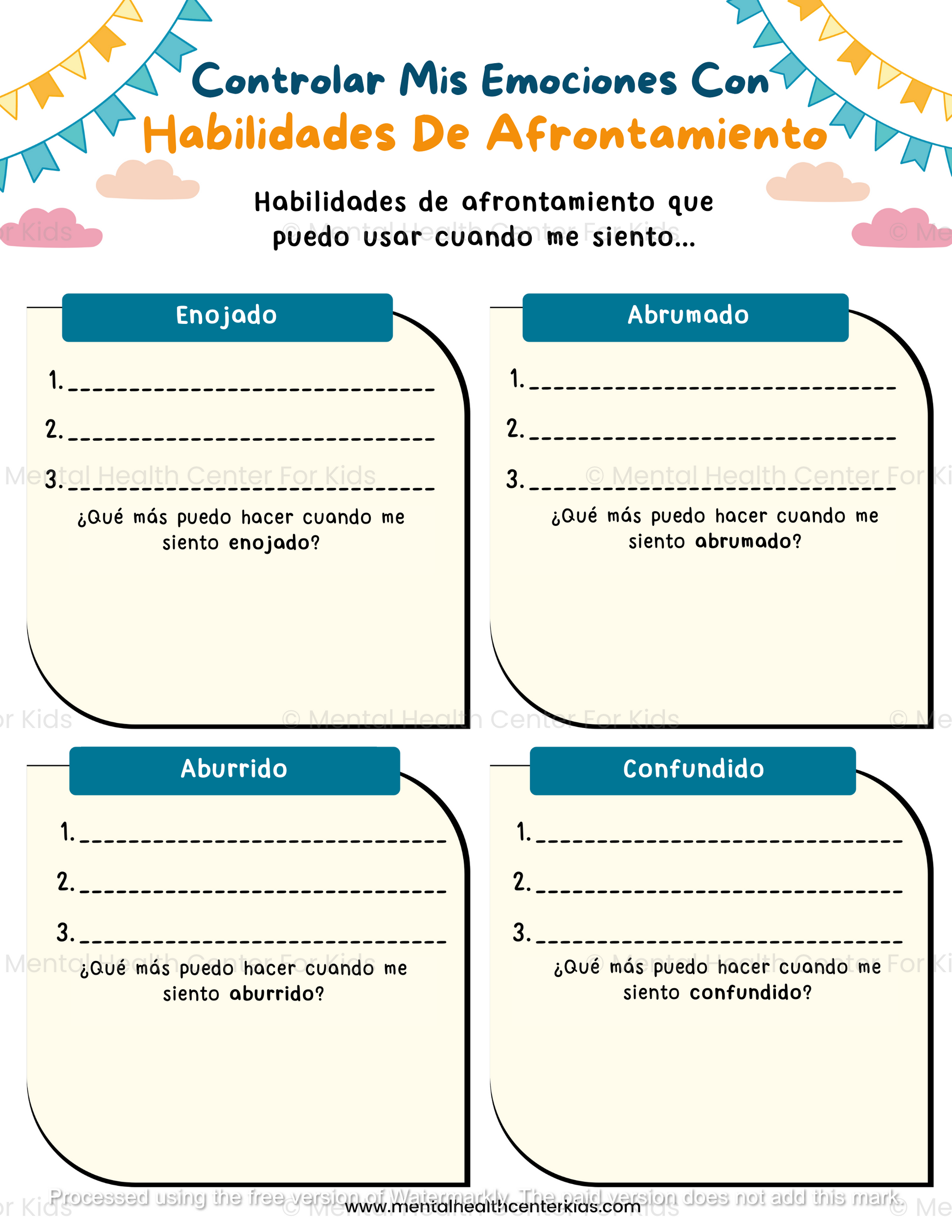 Spanish Emotions Worksheets