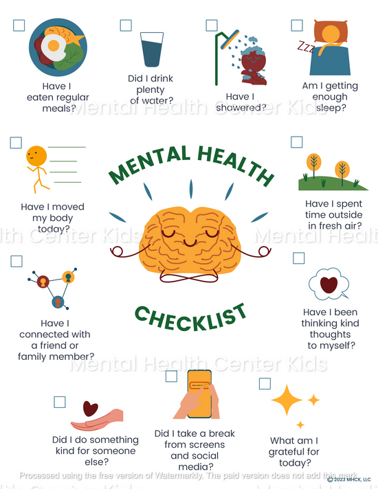 Mental Health Checklist – Mental Health Center Kids