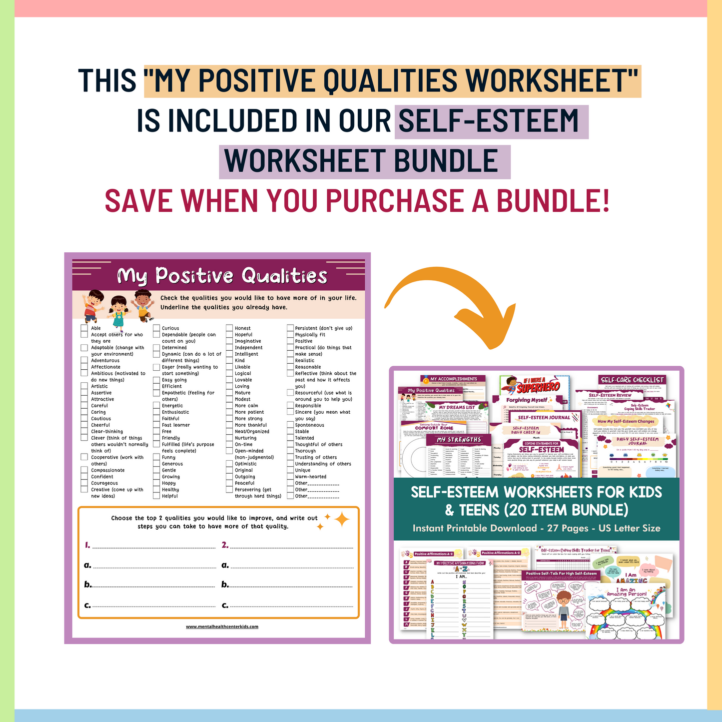 My Positive Qualities Worksheet