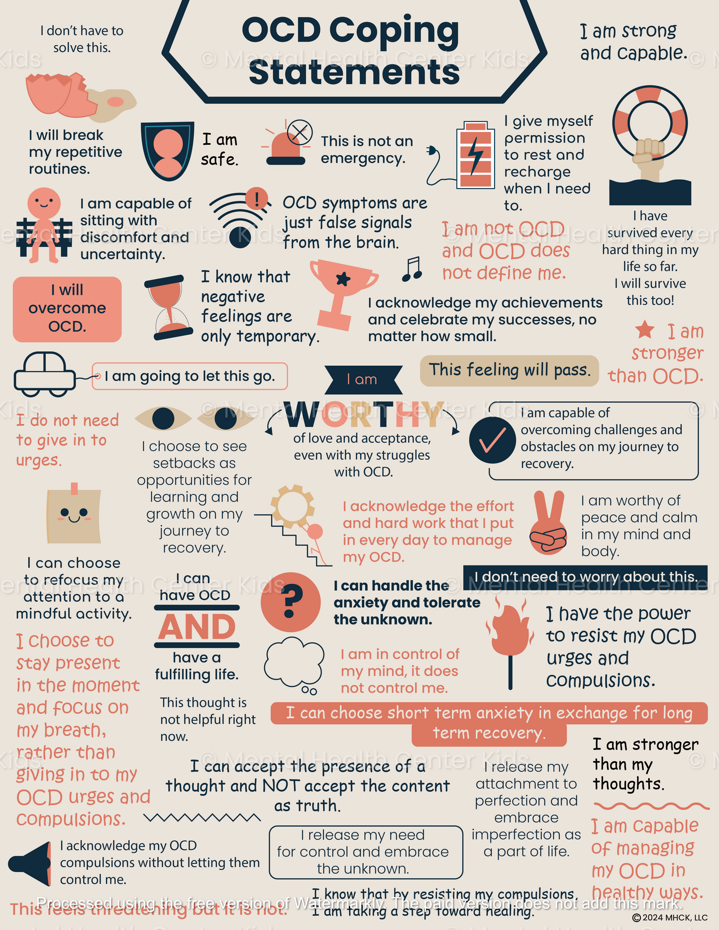 ocd coping statements