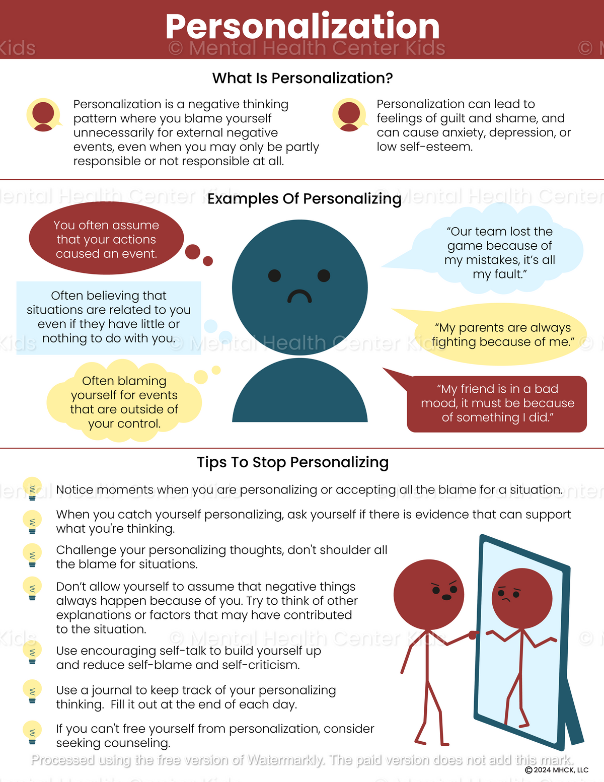 Low Personalization Personalization Cognitive Distortion (PDF) – Mental Health Center Kids