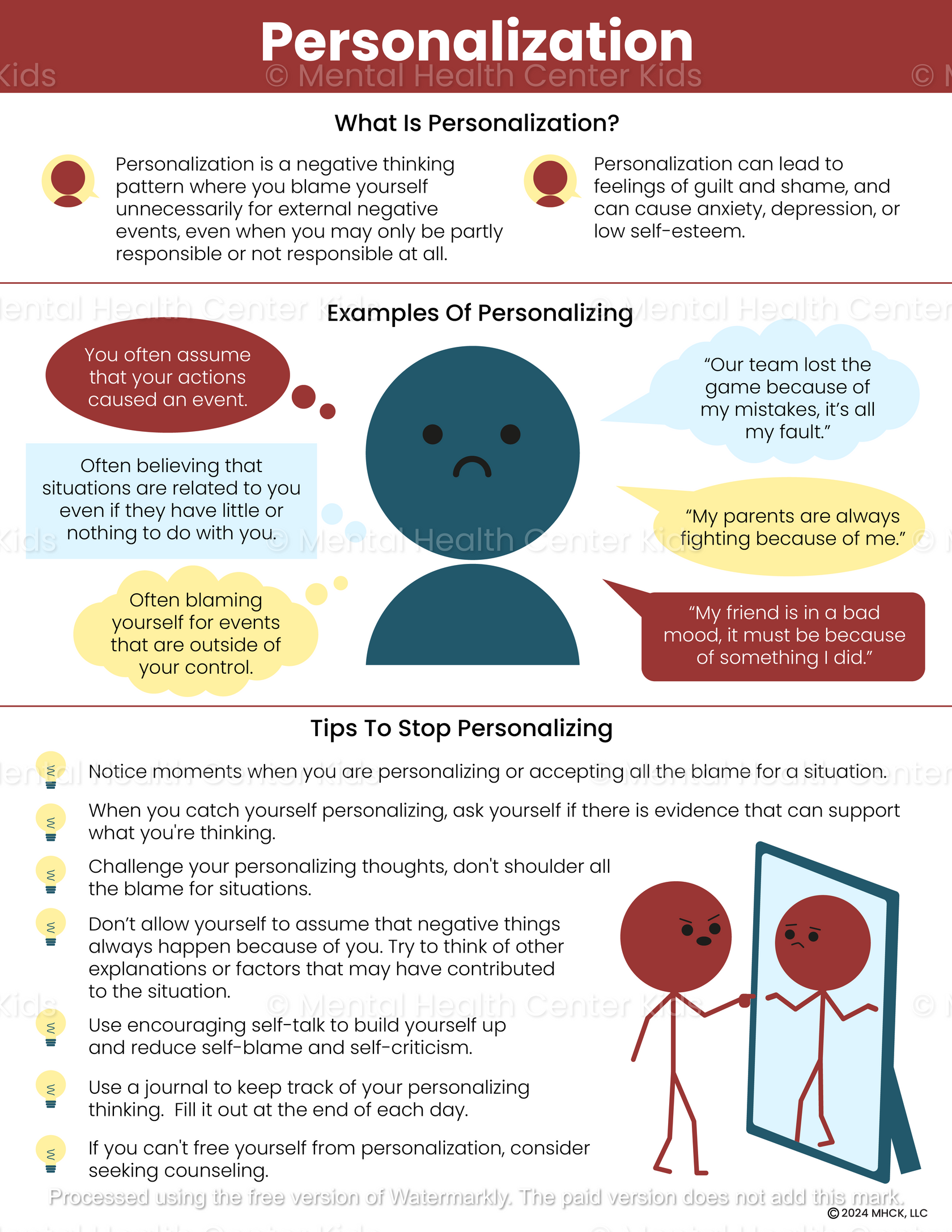 Personalization Cognitive Distortion (PDF) – Mental Health Center Kids