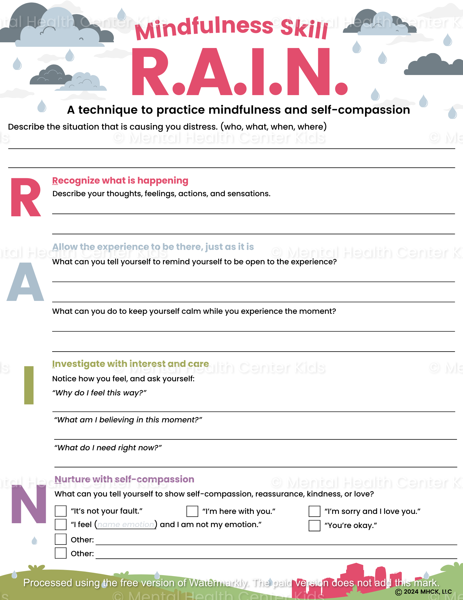 dbt rain skill worksheet