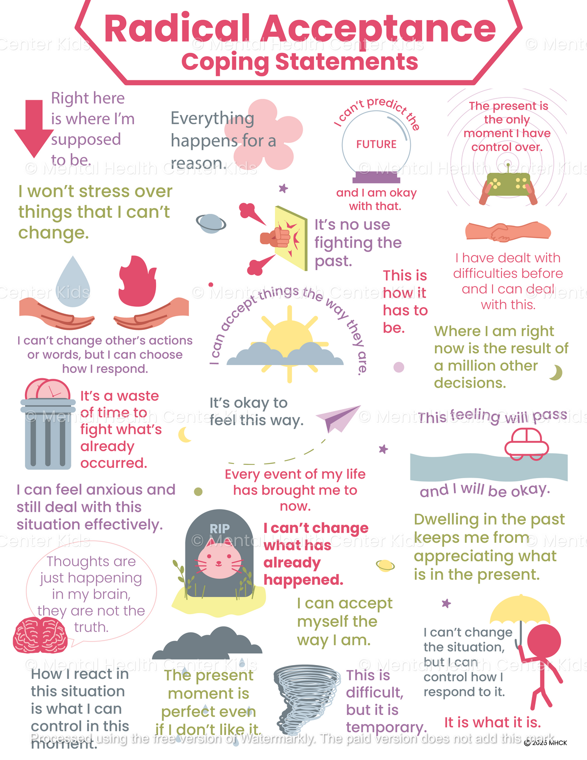 Radical Acceptance Coping Statements (PDF) – Mental Health Center Kids