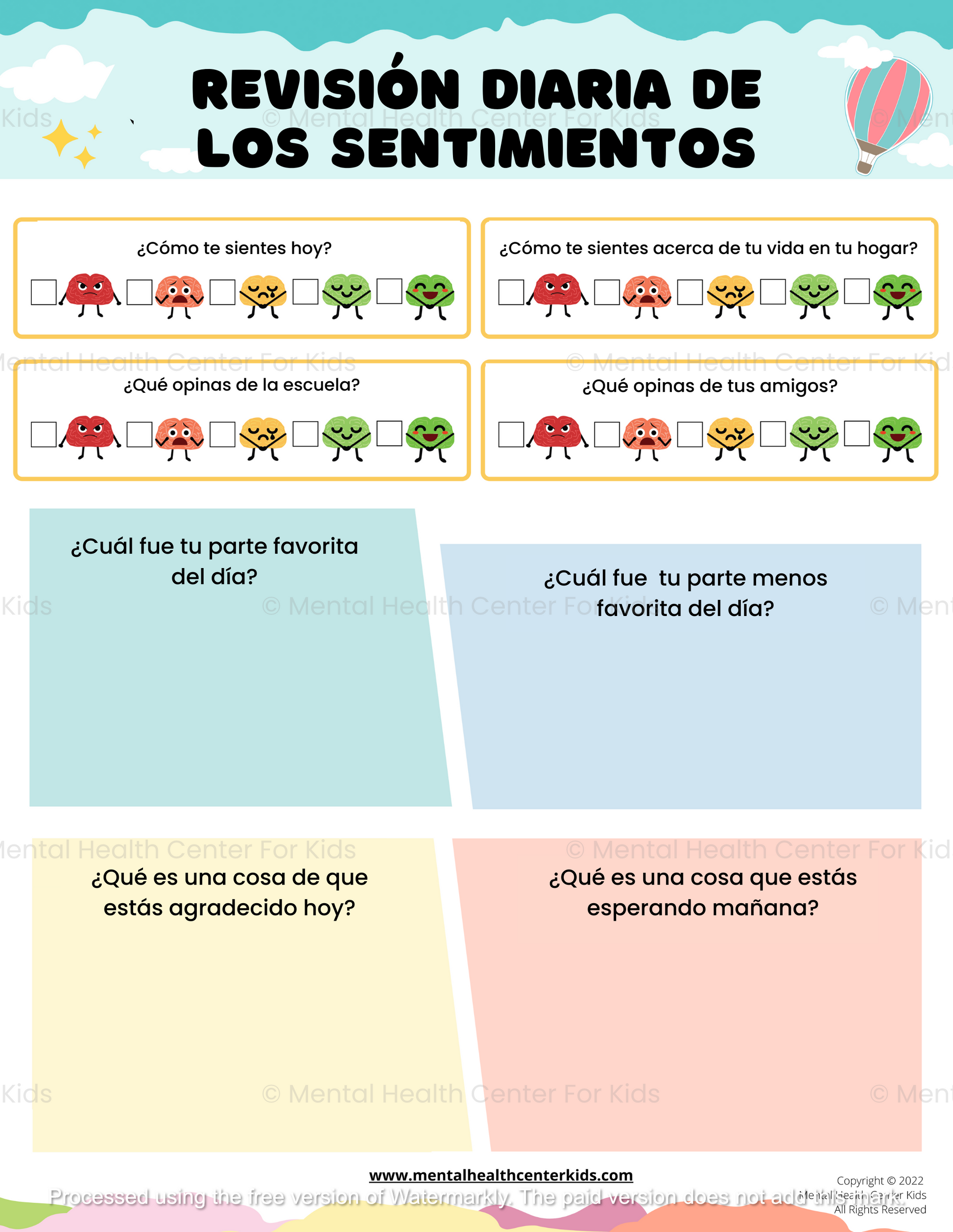 spanish feelings and emotions worksheets 