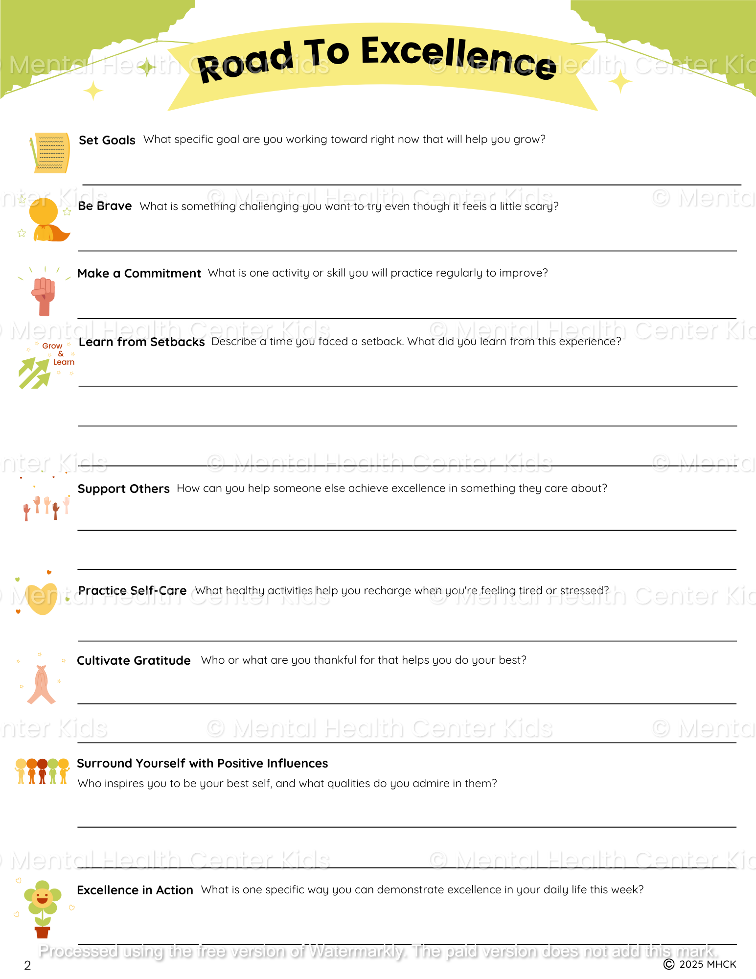 character education worksheet 