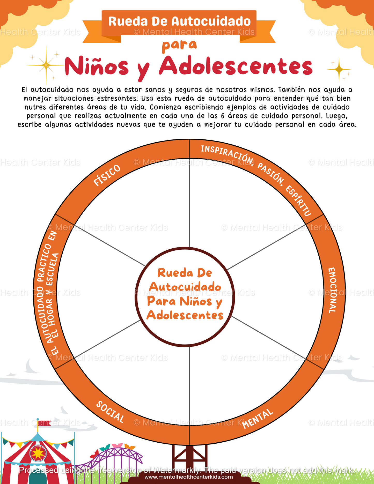 Rueda De Autocuidado Para Ninos Y Adolescentes 