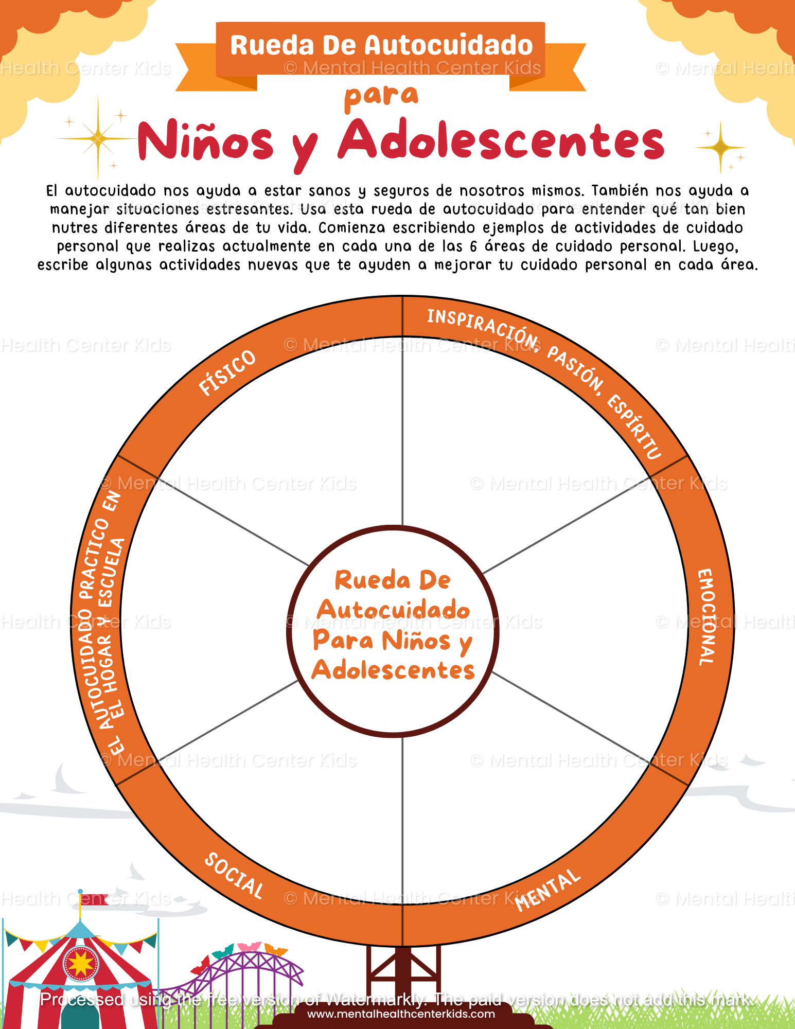 Rueda De Autocuidado Para Ninos Y Adolescentes 