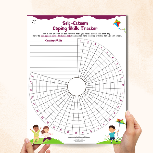 Self-Esteem Coping Skills Tracker for Kids – Mental Health Center Kids