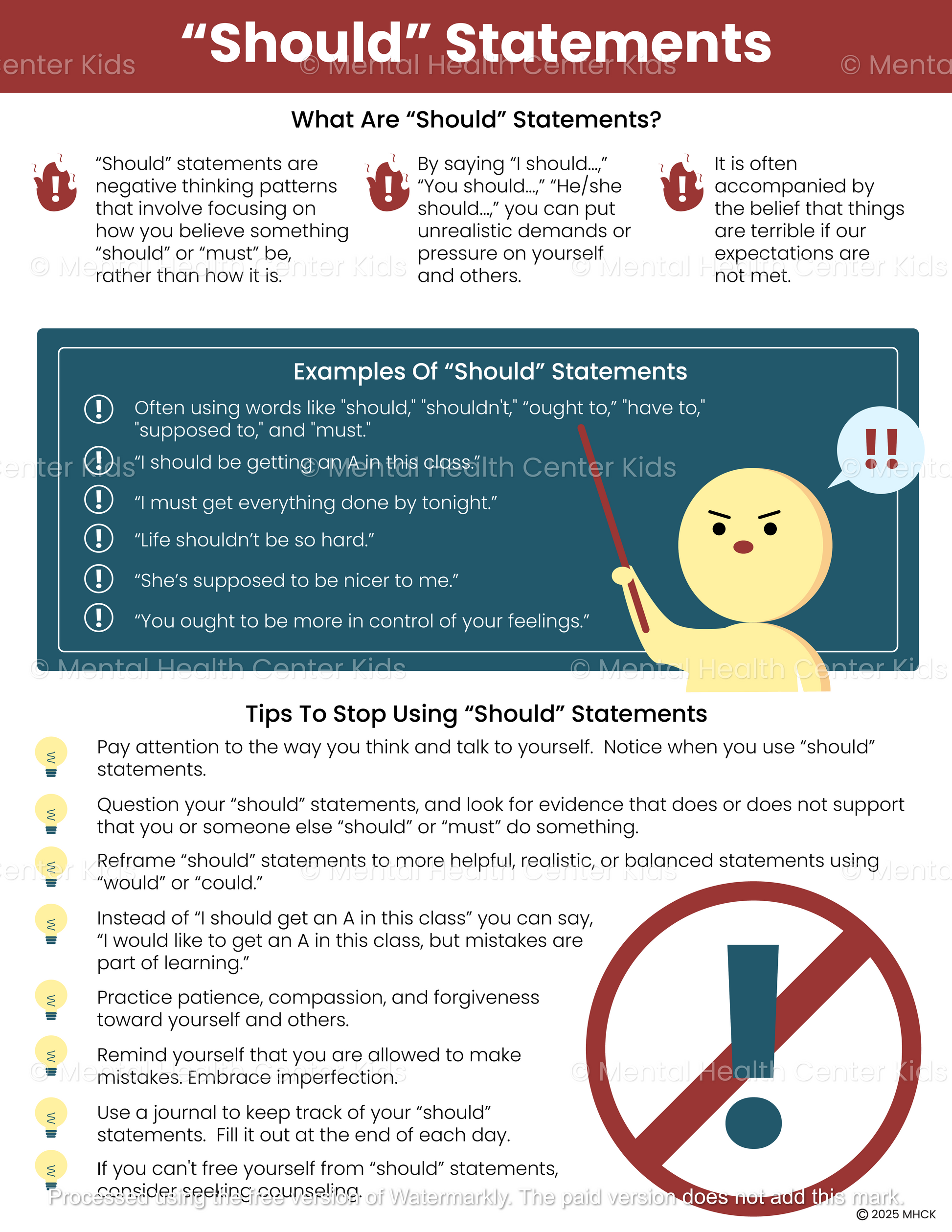 should statements cbt handout