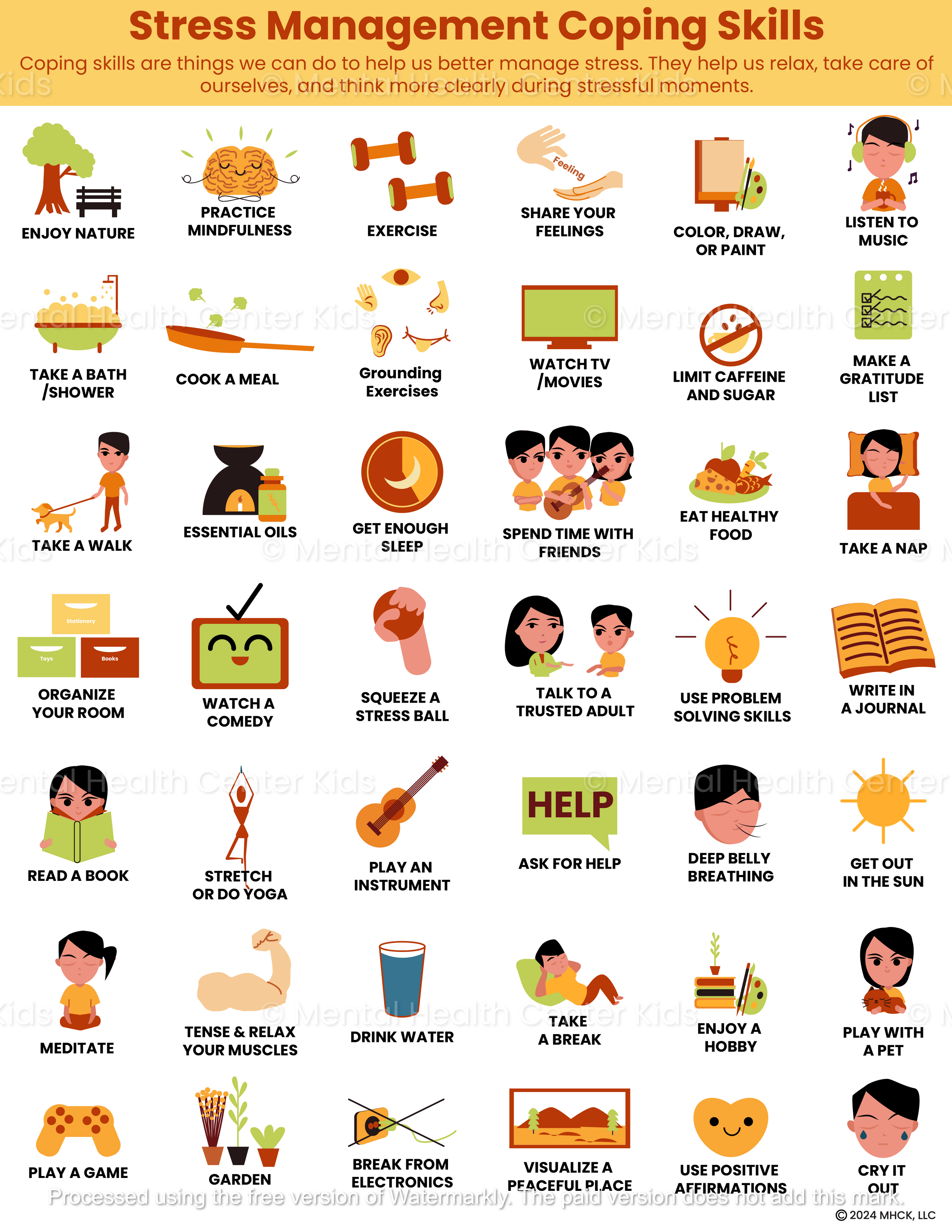 Coping File Stress Management Coping Skills (PDF) – Mental Health Center Kids