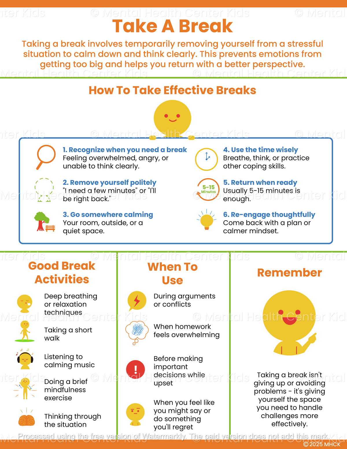 Take A Break (PDF) – Mental Health Center Kids