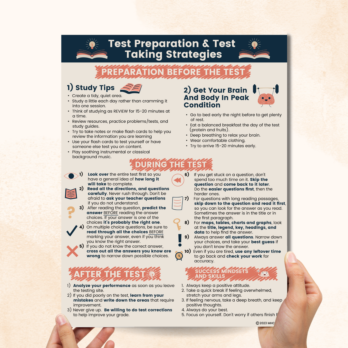 Taking Test Checklist Test-Taking Strategies (PDF) – Mental Health Center Kids