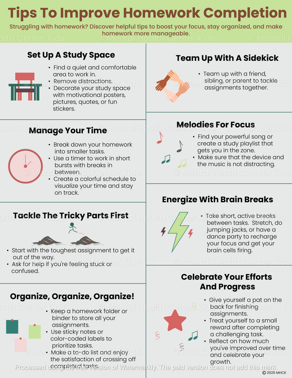ADHD Tips To Improve Homework Completion – Mental Health Center Kids