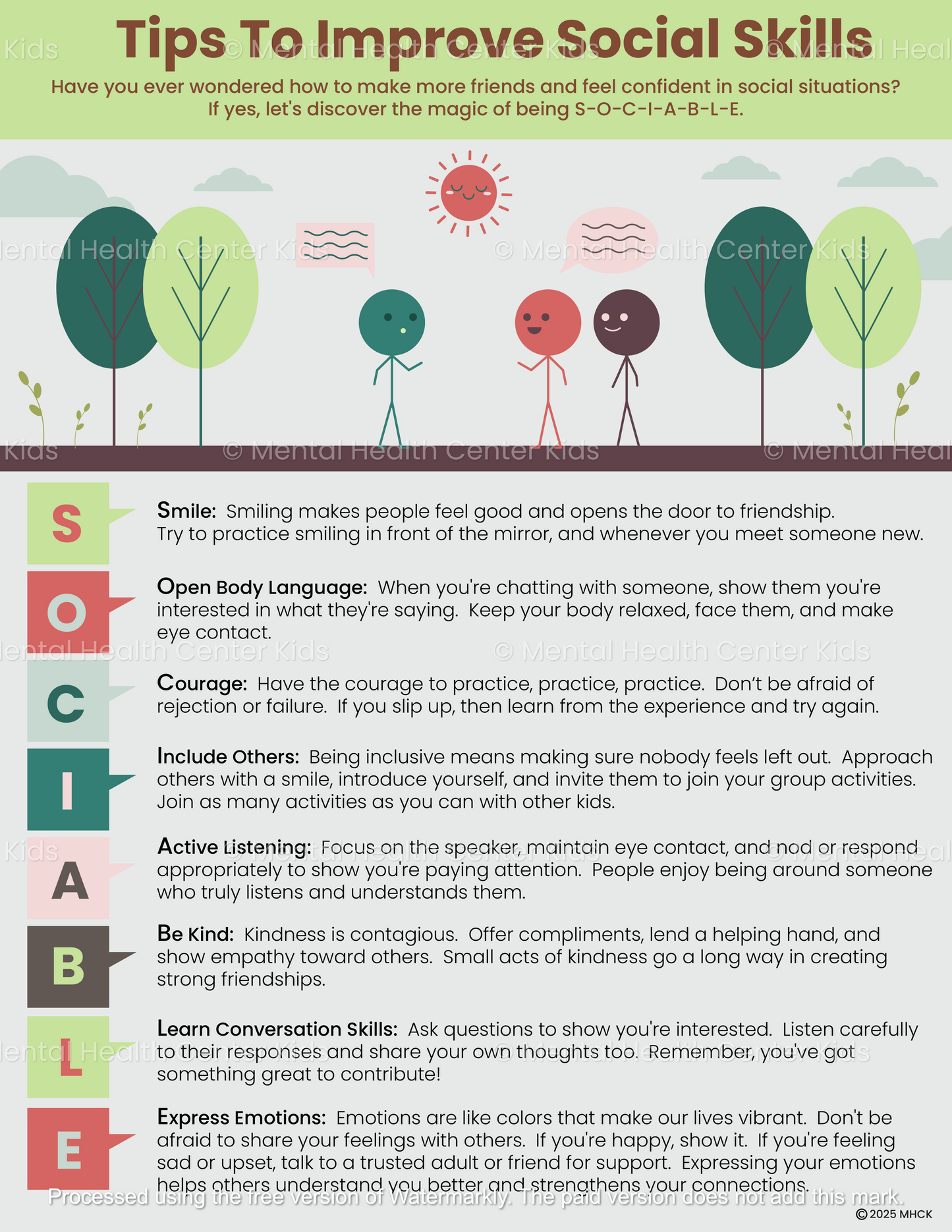 sociable acronym social skills for kids