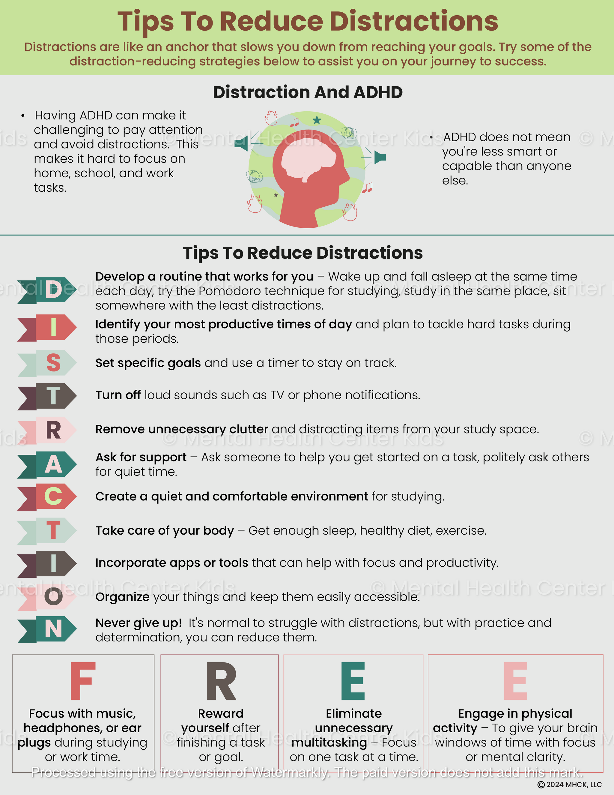 ADHD Tips To Reduce Distractions – Mental Health Center Kids