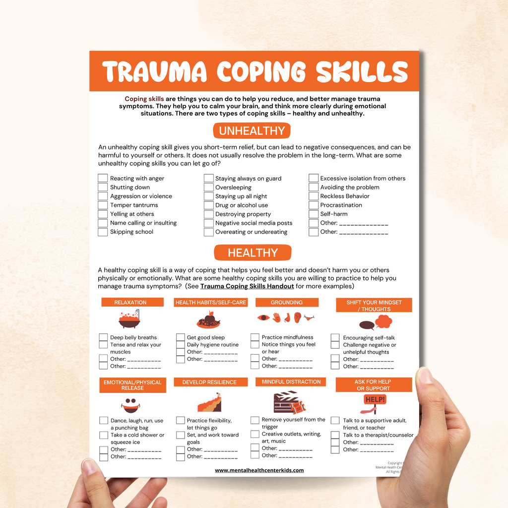 Trauma Worksheets – Mental Health Center Kids