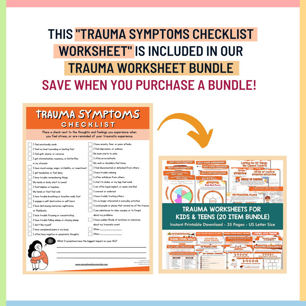 Trauma Checklist.pdf Trauma Symptoms Checklist – Mental Health Center Kids