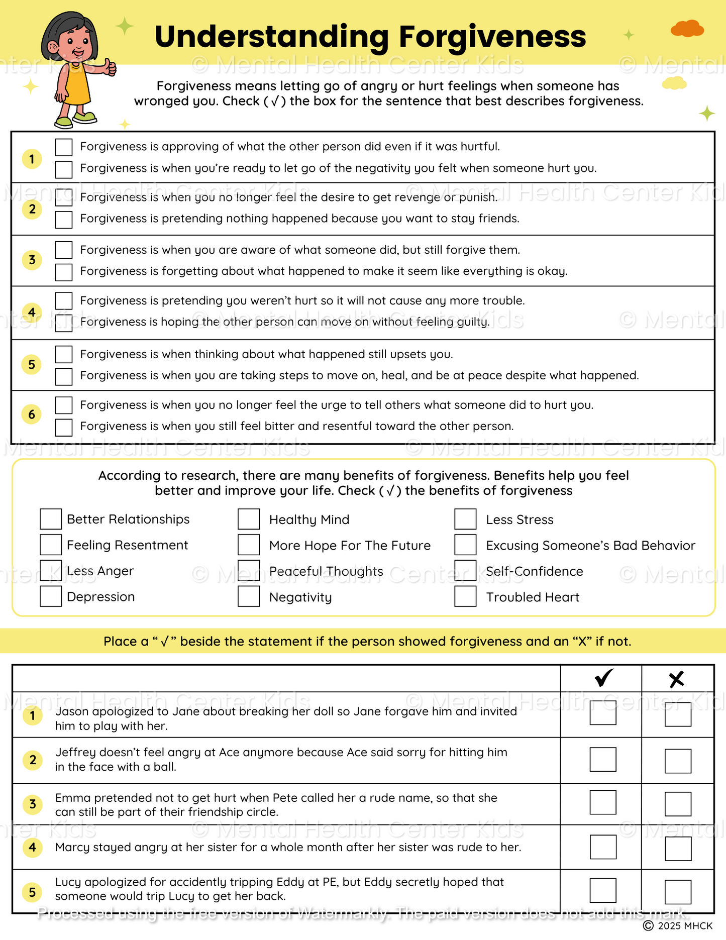 forgiveness worksheet for kids