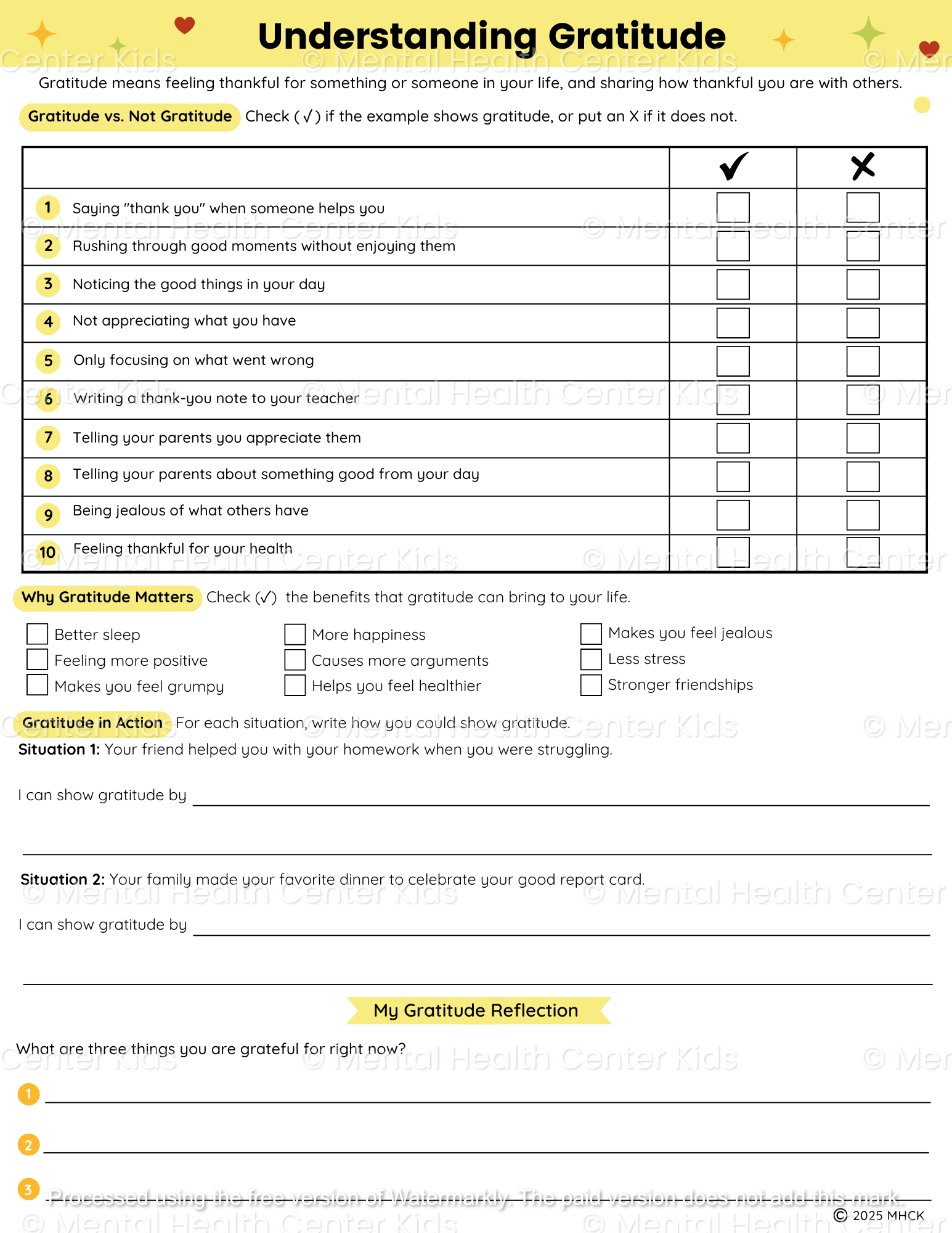 gratitude worksheets for kids