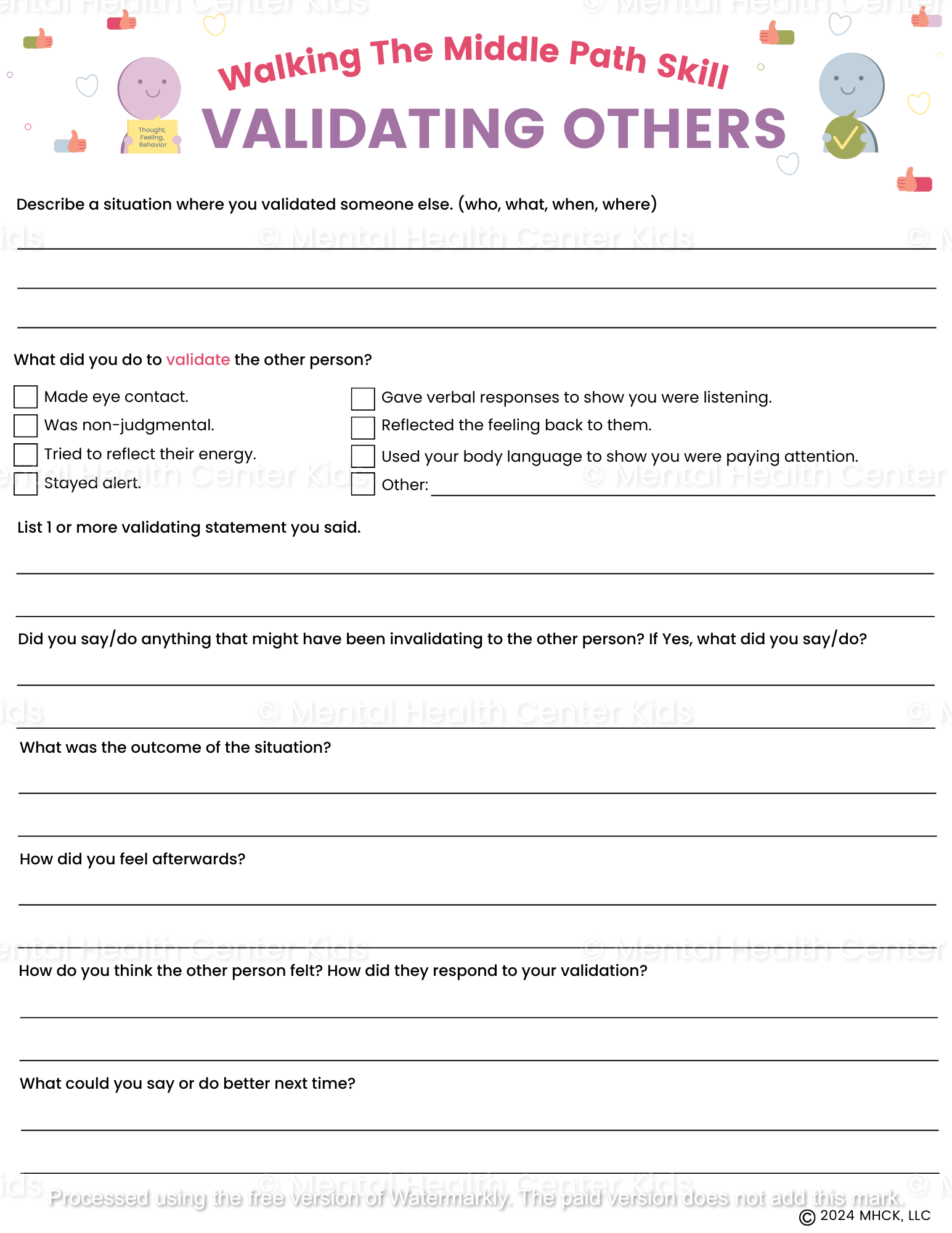 validating others dbt worksheet