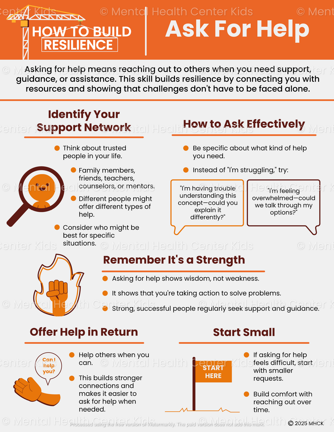 Ask For Help - How To Build Resilience – Mental Health Center Kids