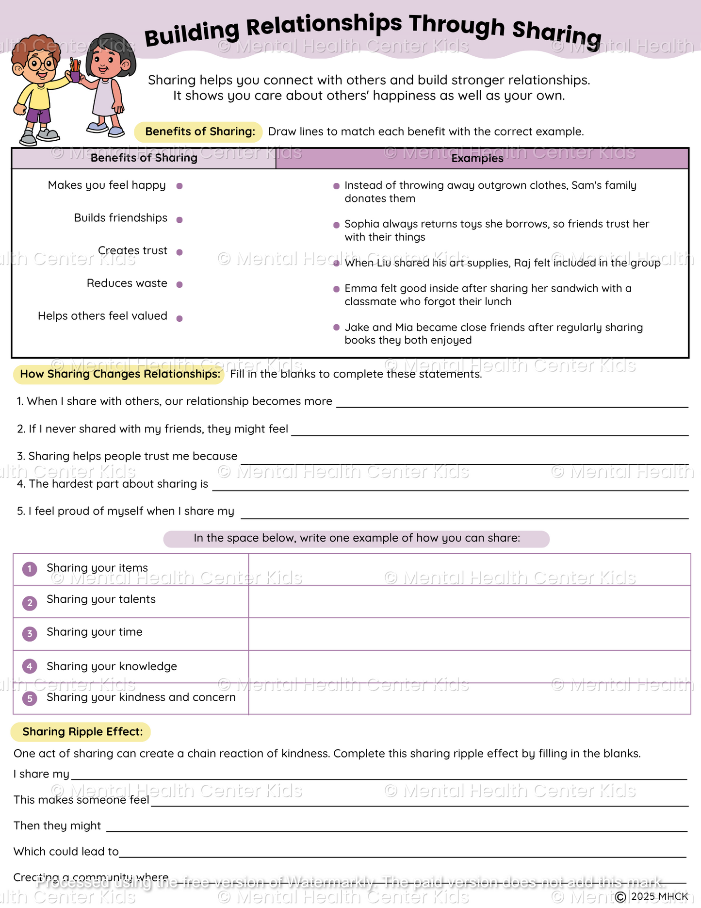 sharing worksheet grade 2