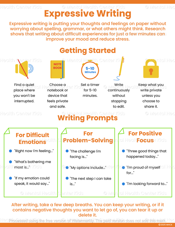Expressive Writing (PDF) – Mental Health Center Kids