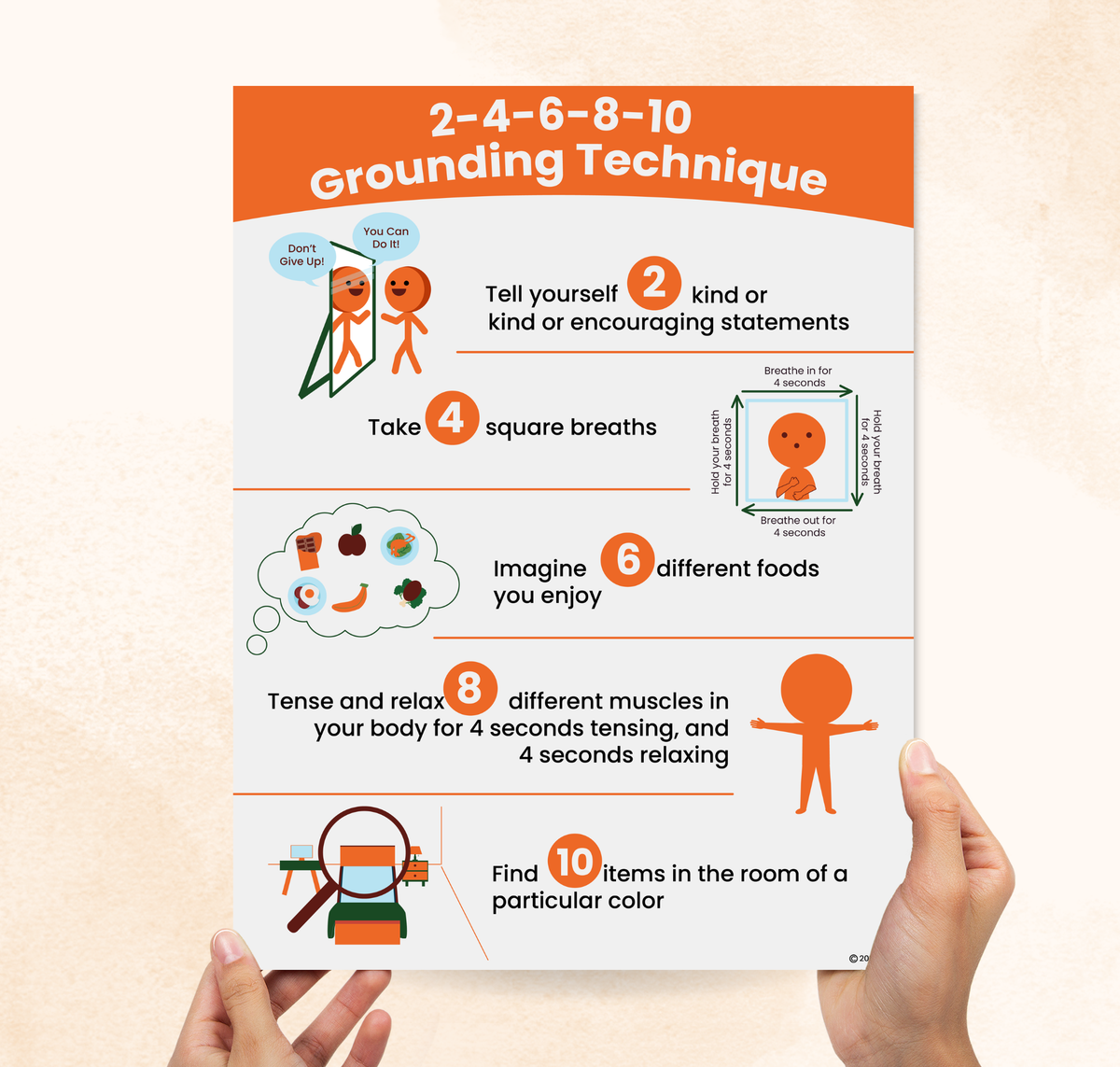 2-4-6-8-10 Grounding Techniques (PDF) – Mental Health Center Kids