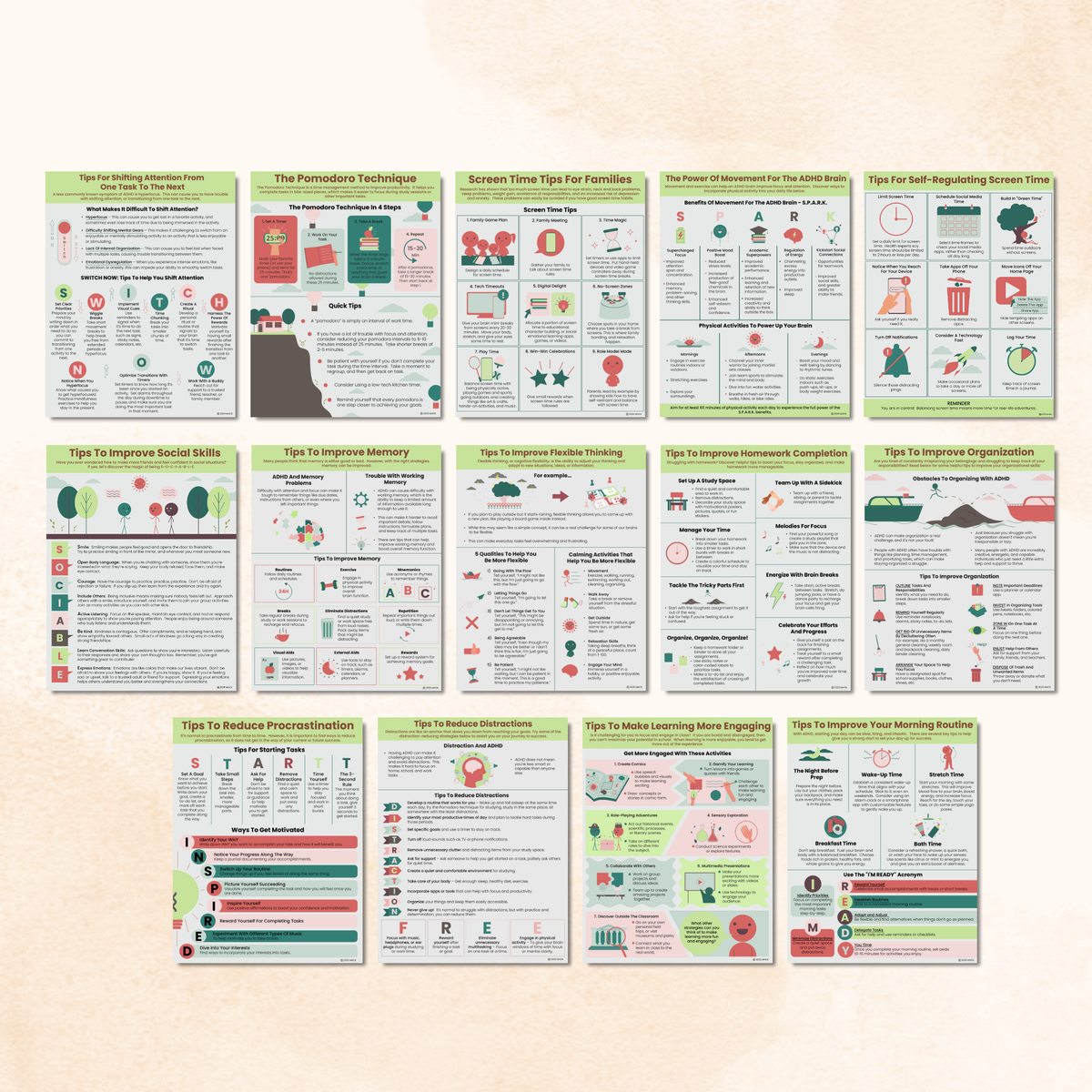 Mistr Handouts ADHD Handouts Bundle (29 Pages) – Mental Health Center Kids