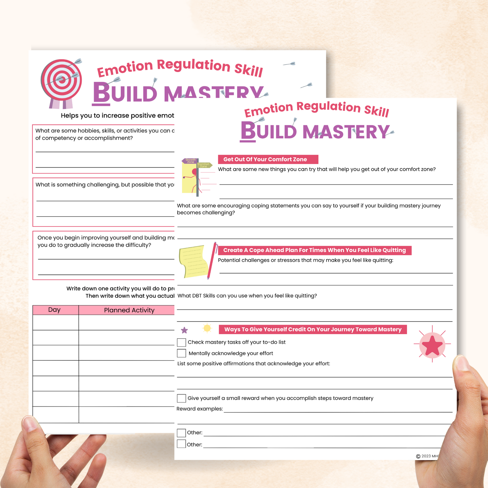 DBT Building Mastery Worksheet – Mental Health Center Kids