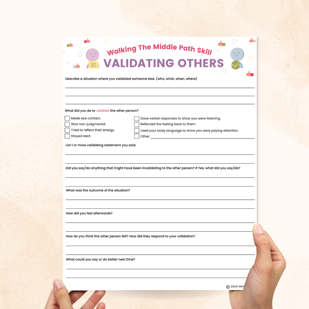 dbt validating others worksheet