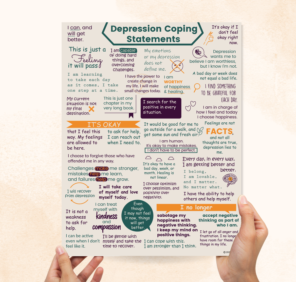 Depression Coping Statements (PDF) – Mental Health Center Kids