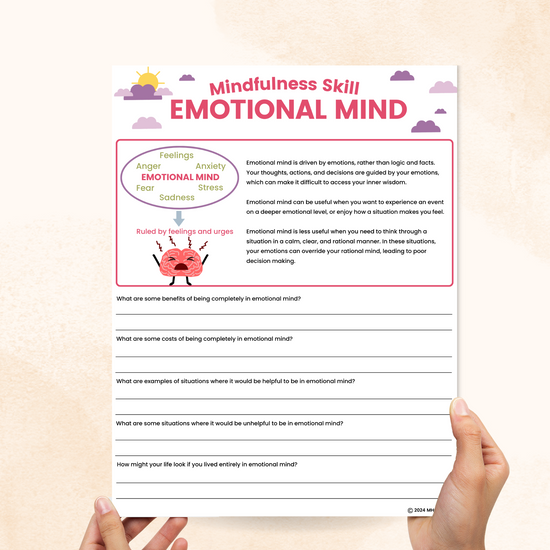 Wise Mind DBT Worksheets – Mental Health Center Kids