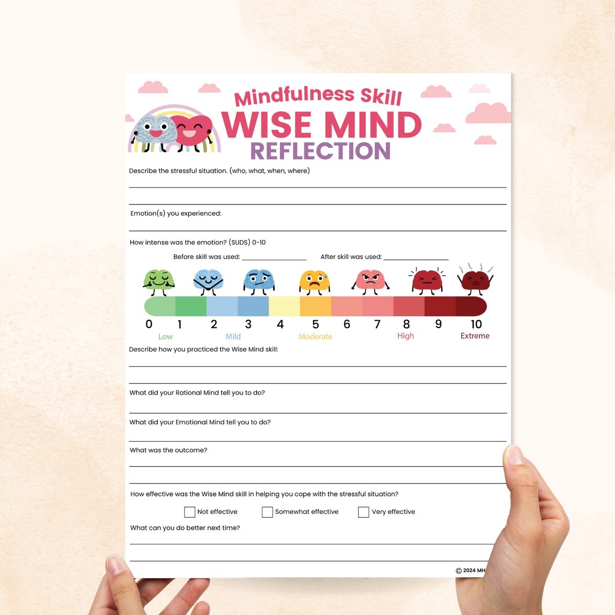 Mind Checklist Wise Mind DBT Worksheets – Mental Health Center Kids