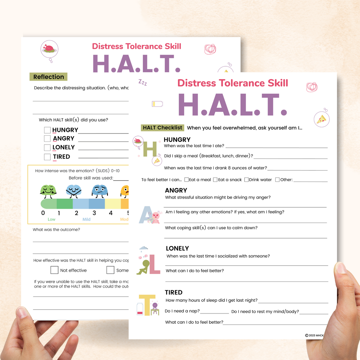 Halts Practice DBT HALT Skill Worksheet – Mental Health Center Kids