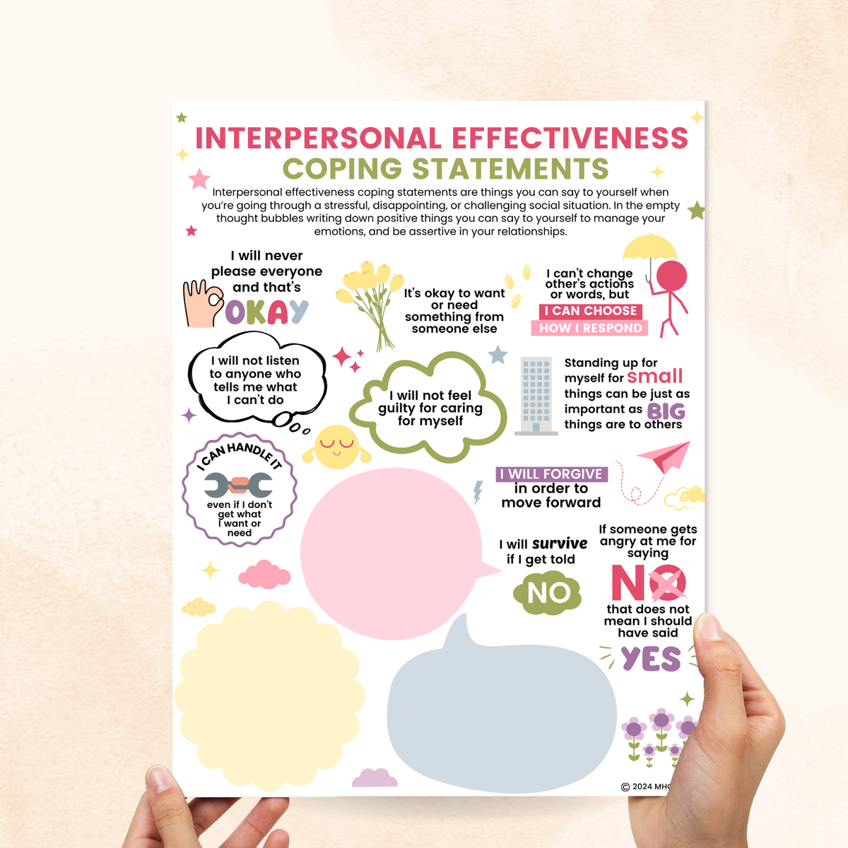 Interpersonal Effectiveness Coping Statements Worksheet – Mental Health ...