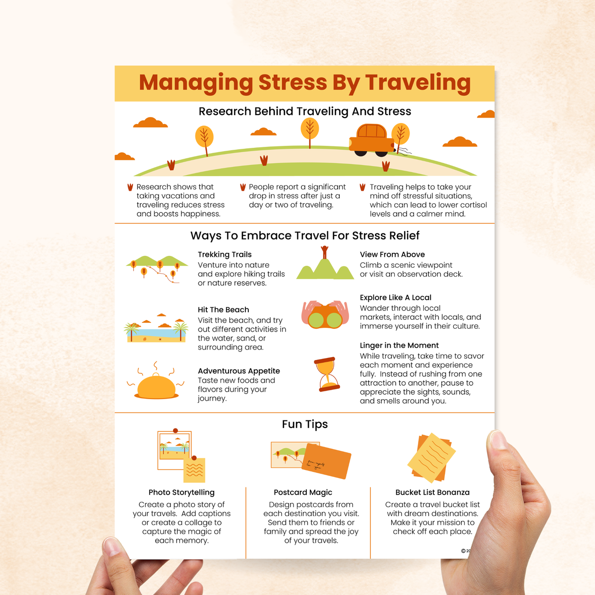 Managing Stress By Traveling Handout – Mental Health Center Kids
