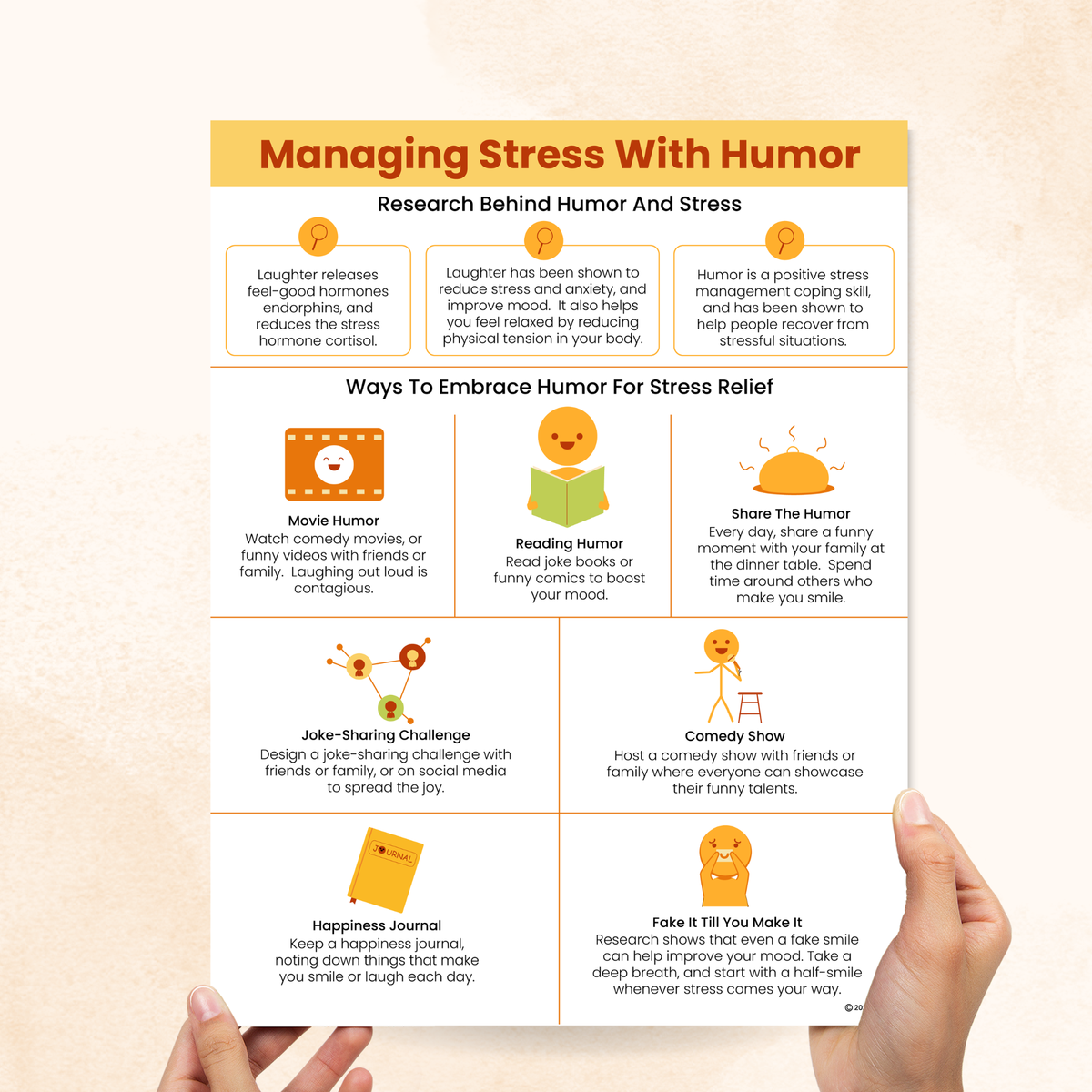 Managing Stress With Humor Handout – Mental Health Center Kids