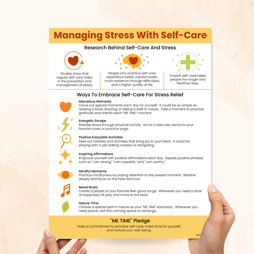 Managing Stress With Self-Care Handout – Mental Health Center Kids