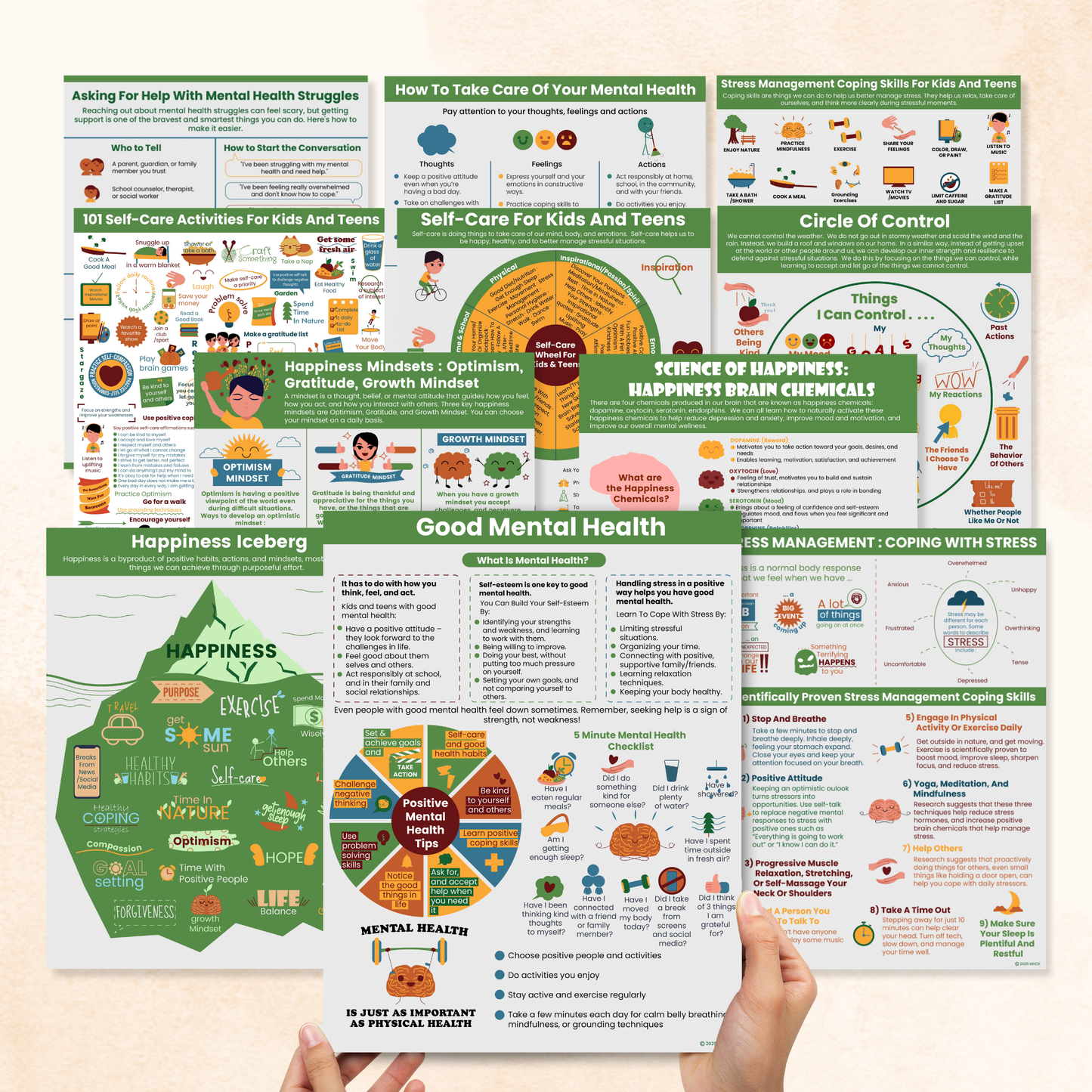 mental health coping skills handout bundle